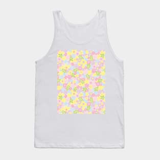 RETRO FLORAL PATTERN 70S GROOVY PASTEL PINK YELLOW GREEN BLUE FLOWER MARKET SCANDINAVIAN MEADOW MIDSOMMAR Tank Top